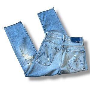 MOTHER Light Blue Distressed Jeans